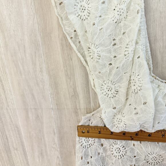 Show Me Your Mumu Dress Large Off The Shoulder Lace Beach Lined Mini Ivory USA - Picture 7 of 13
